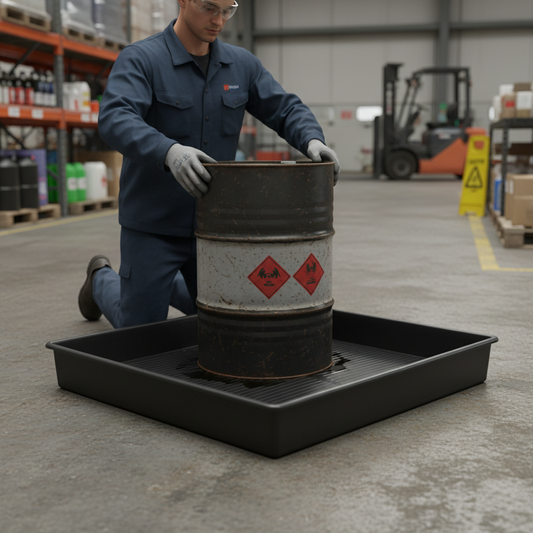 Drip Tray 144 Litre 1200 x 1200mm Black for Hazardous Material Storage